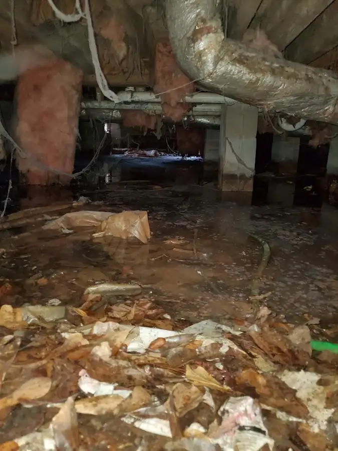 Crawl space flood assessment for Commercial Water Damage Restoration in Pine Ridge